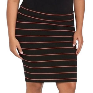 Torrid Black & Orange Stripe Jersey Knit Adjustable Length Skirt Plus Size 3X